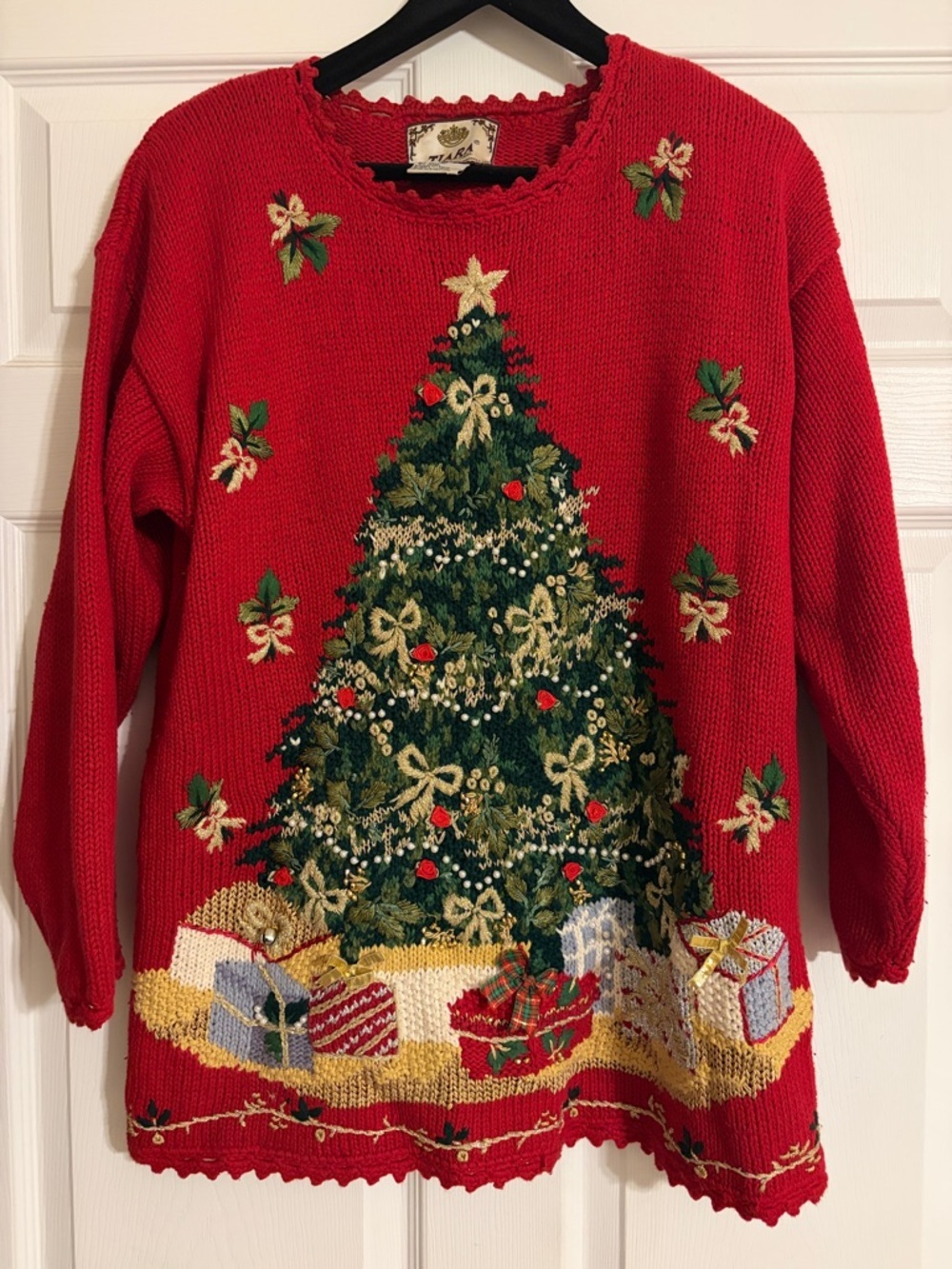 Vintage Tiara International Christmas Tree Sweater - Size M